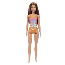 Boneca Barbie Praia Morena Com Maio Laranja Mattel HXX50 - DWJ99
