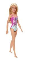 Boneca Barbie Praia Piscina Mattel Loira Platinada