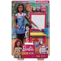 Boneca Barbie Professora De Arte Morena Artista Gjm30 Mattel