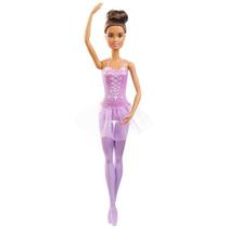 Boneca Barbie Profissões Bailarina Balé Roxo Morena Mattel