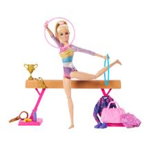 Boneca barbie profissões conjunto ginasta loira new 2024 - mattel hrg52