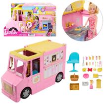 Boneca Barbie Profissões Food Truck Com Alimentos + 30 Peças
