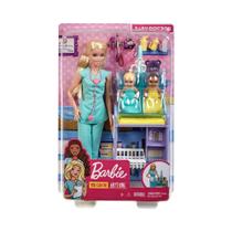 Boneca Barbie Profissões Pediatra 2 Bebes GKH23 Mattel