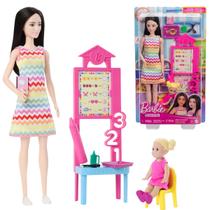 Boneca Barbie Profissões Professora Cabelo Preto Com Aluna Loira E Acessórios Mattel JCR77 Boneca Barbie Profissões Professora Cabelo Preto Com Aluna Loira E Acessórios Mattel JCR77