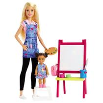Boneca Barbie Profissões Professora De Arte E Pintura Com Aluna