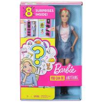 Boneca Barbie Profissões Surpresas Com 8