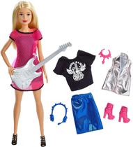 Boneca Barbie Rockstar Brilhante e Cantante - Articulada, com Microfone e Roupas Descoladas
