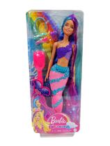 Boneca Barbie Sereia Cabelo Roxo E Azul Com Acessórios - Mattel