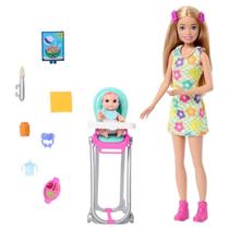 Boneca Barbie Skipper Com Bebe Na Cadeira De Papinha Mattel