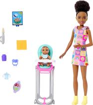 Boneca Barbie Skipper e Conjunto de Brinquedos de Babá com Acessórios