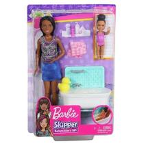 Boneca Barbie Skipper Morena Hora do Banho - Mattel