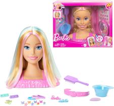 Boneca Barbie Styling Head, cabelo loiro com mais de 20 acessórios