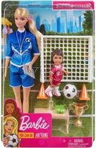 Boneca barbie tecnico treinamento de futebol glm47