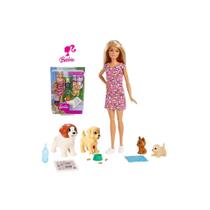 Boneca barbie treinadora de cachorrinhos com acessorios