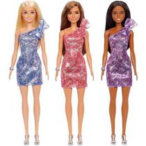 Boneca Barbie vestido glieter sortidas- Mattel