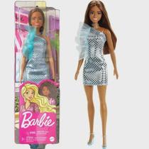 Boneca Barbie Vestido Glitter Morena T7580 - Original Mattel