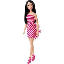 Boneca Barbie - Vestido Listrado Rosa - 7580 MATTEL