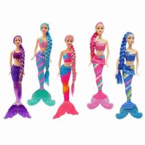 Boneca Beautiful Mermaid Sereia Brilhante para Faz de Conta Top