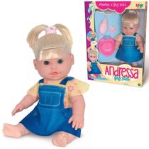 Boneca Bebe Andressa Faz Xixi 34cm Chupeta E Mamadeira Milk