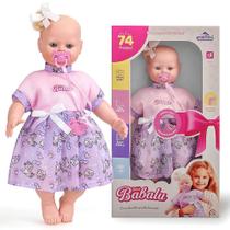 Boneca Bebê Babalu Grande Com 46cm Fala 74 Frases Brinquedo