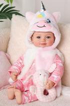 Boneca Bebê BABESIDE 38 cm com Olhos Azuis Realistas e Roupa de Unicórnio Boneca Bebê BABESIDE 38 cm com Olhos Azuis Realistas e Roupa de Unicórnio