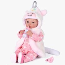 Boneca Bebê BABESIDE 38cm Menina com Moletom de Unicórnio e Acessórios Boneca Bebê BABESIDE 38cm Menina com Moletom de Unicórnio e Acessórios