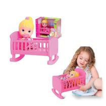 Boneca Bebê Baby Alive Little Dolls Brinquedo Menina Bercinho Chupeta