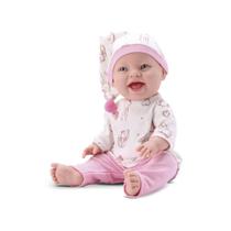 Boneca bebê baby babilina soninho pijama e touquinha bambola