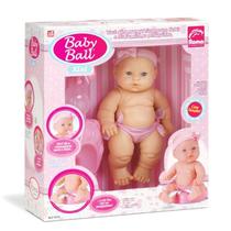 Boneca Bebê Baby Ball Xixi C/ Mamadeira E Troninho - Roma Brinquedos