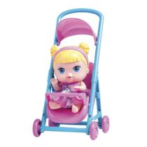 Boneca Bebe Baby Collection Passeio Com Carrinho Super Toys