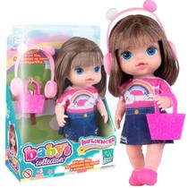 Boneca Bebe Baby Pequena Influencer Youtuber Tik Tok Roupinha Estilosa C/ Acessorios - Super Toys