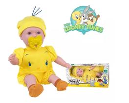 Boneca Bebe Baby Reborn Loney Tunes Piu Piu Alive Infantil - Super Toys