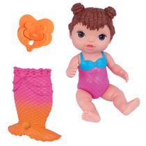 Boneca Bebê Babys Collection Minha Sereia c/ Calda e Chupeta - Super Toys