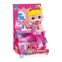 Boneca Bebê Bailarina Baby Collection c/ Mala de Viagem Rosa - Super Toys