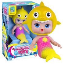 Boneca Bebe Banho Baby Shark Tubarao Colorido Vinil - Super Toys