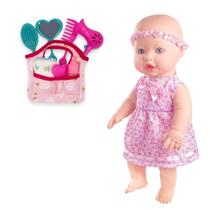 Boneca Bebê Bebezão Sapekinha Faz Xixi + Bolsa Maternidade