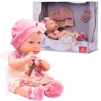 Boneca Bebe Bruninha Roupinha Rosa - Castela Boneca Bebe Bruninha Roupinha Rosa - Castela