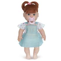 Boneca Bebê Cabelo Ruivo Coleção Danadinha 34cm C/ Chupeta