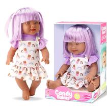 Boneca Bebê Candy Babies Tema Doces Chocolate em Vinil 33cm Articulada Bambola