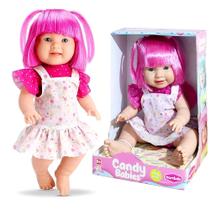 Boneca Bebê Candy Babies Tema Doces Sorvete em Vinil 33cm Articulada Bambola