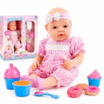 Boneca Bebê Claire Primeira Comidinha 40cm Com Acessórios Roma Brinquedos Boneca Bebê Claire Primeira Comidinha 40cm Com Acessórios Roma Brinquedos