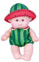 Boneca Bebe Com Cheirinho Fruity Baby Melancia Vinil 22 Cm