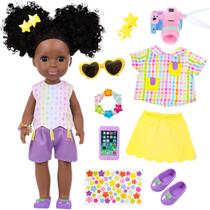 Boneca Bebê Ecore Fun 37 cm de Silicone Negra com 12 Peças
