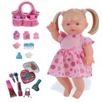 Boneca Bebê Elisi Tipo Reborn + Kit Acessórios E Bolsinha