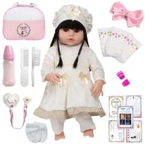 Boneca Bebe Estilo Reborn Menina Com Diversos Acessórios Boneca Bebe Estilo Reborn Menina Com Diversos Acessórios