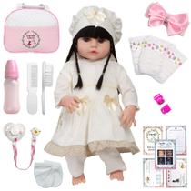 Boneca Bebe Estilo Reborn Menina Com Diversos Acessórios Boneca Bebe Estilo Reborn Menina Com Diversos Acessórios