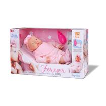 Boneca Bebê Forever Baby Faz Xixi Com Fralda E Mamadeira Bee Toys