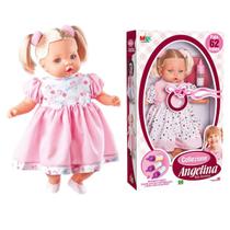Boneca Bebe Grande Angelina Fala 62 Frases Com Mamadeira Mágica