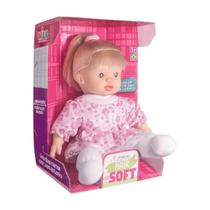 Boneca Bebê Hair Soft Loira Corpinho De Pano Macio Milk