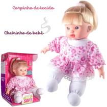 Boneca Bebê Hair Soft Neném 28 cm Menina Super Macia - Milk